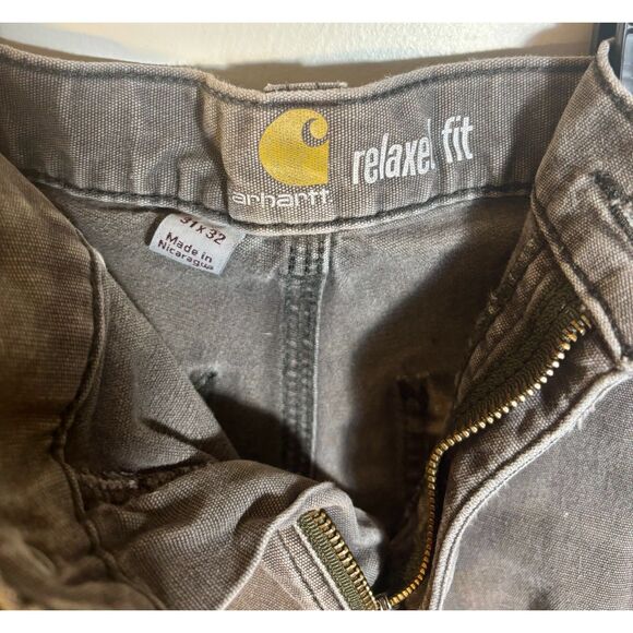 Carhartt Relaxed Fit Canvas Work Shorts 31×32 with Paint Splatter & Distressed - Picture 2 of 5